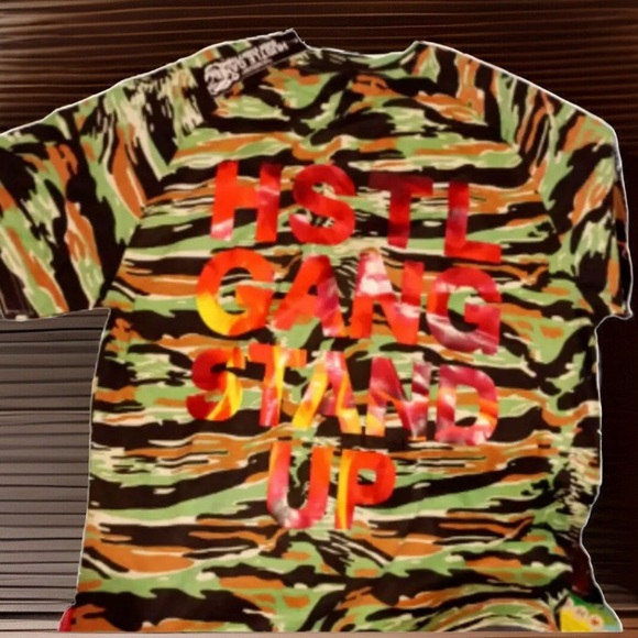 Hustle Gang Camouflage Tee Shirt Size Medium Men's Hip Hop Streetwear - Picture 5 of 5